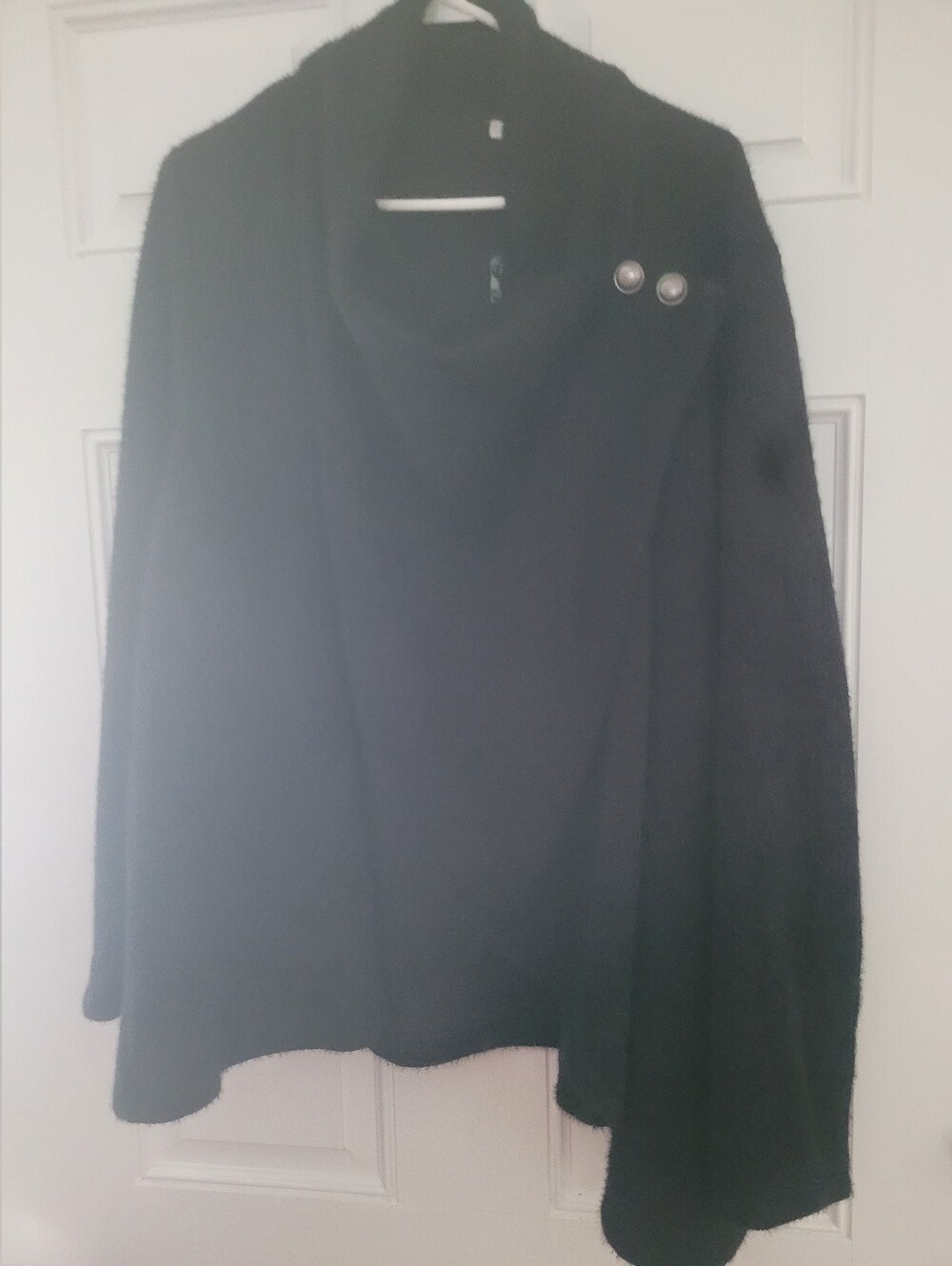Maurices Black Shawl-Collar Sweater with Decorative Buttons New Without Tags.